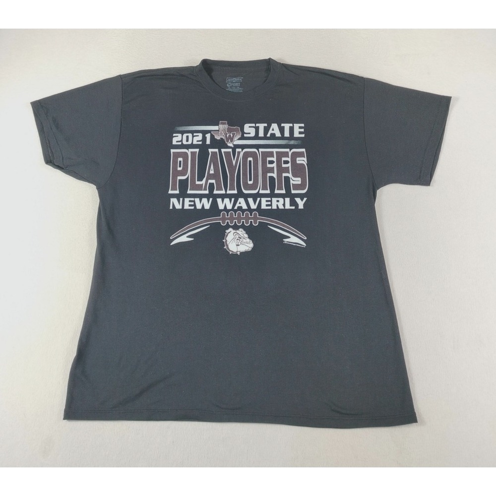 Jerzees Shirt Mens XL Black New Waverly Bulldogs 2021‎ State Playoffs Football